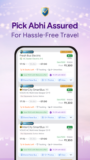 AbhiBus app interface screenshot 3 showing features