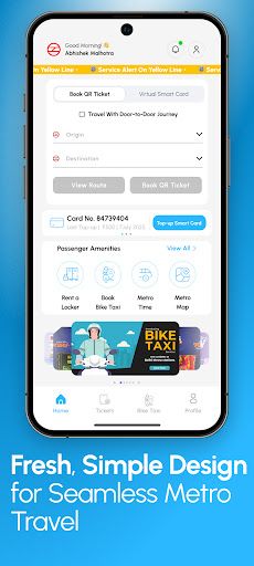 DMRC Delhi Metro app interface screenshot 2 showing features