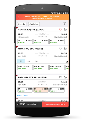 IRCTC Rail Connect app interface screenshot 4 showing features