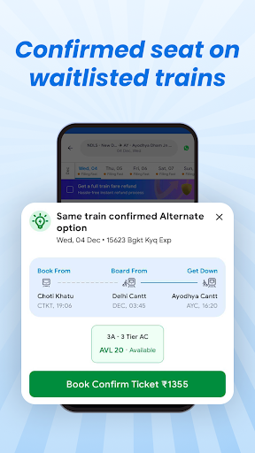ixigo Trains app interface screenshot 4 showing features