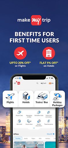 MakeMyTrip app interface screenshot 2 showing features