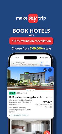 MakeMyTrip app interface screenshot 4 showing features