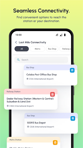 Mumbai Metro app interface screenshot 3 showing features
