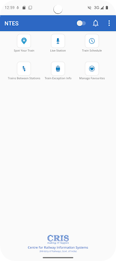 NTES (National Train Enquiry System) app interface screenshot 2 showing features