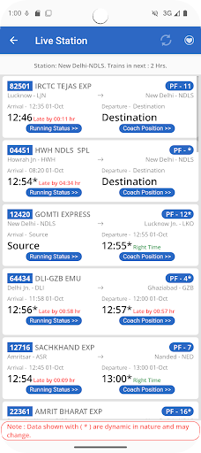 NTES (National Train Enquiry System) app interface screenshot 5 showing features