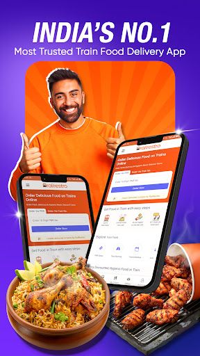RailRestro app interface screenshot 1 showing features