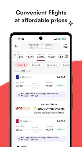 Yatra app interface screenshot 4 showing features