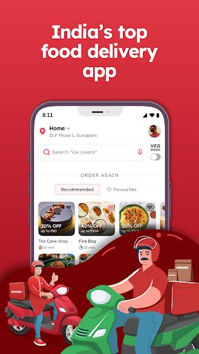 Zomato (Train Food) app interface screenshot 1 showing features